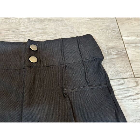 Rae Mode Black Cotton Stretch Twill Double Button Up Flare Pants Size S - Picture 4 of 10